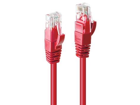 LINDY 48031 0 5m Cat 6 U UTP Netzwerkkabel Rot RJ45 Stecker 250MHz