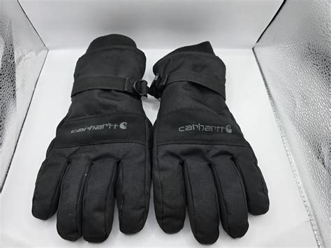 Carhartt Insulated Winter Gloves Waterproof Black A511 Mens Size Large Ebay