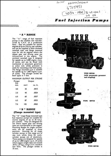 Cav Injection Pumps Information Sheet Marine Diesel Basics