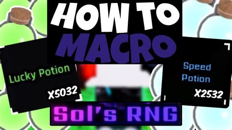 The Best New Macros For Sols Rng Era Youtube