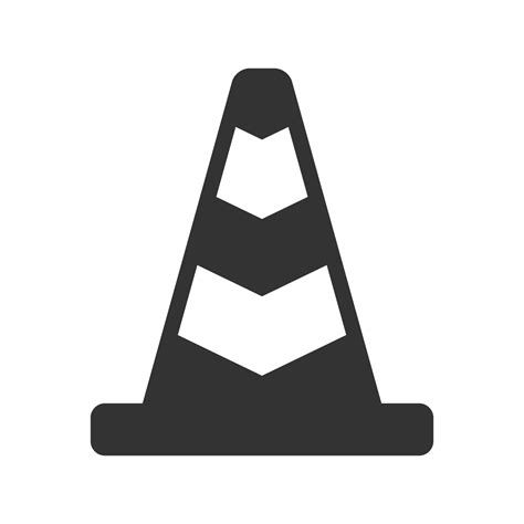 Black And White Icon Traffic Cone 14031118 Vector Art At Vecteezy