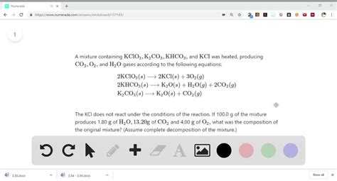 Solveda Mixture Containing Kcio3 K2 Co3 Khco3 And Kcl Was Heated