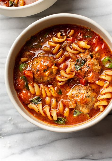 This Italian Meatball Soup Recipe Has A Tomato Broth And Plenty Of