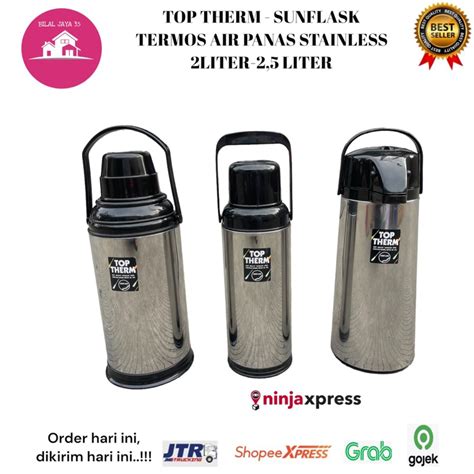 Jual TERMOS AIR PANAS BODY STAINLESS TERMOS PENCET SUNFLASK 2 LITER