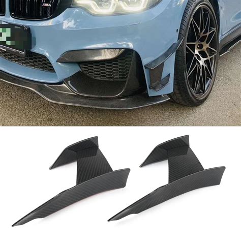 6pcs Carbon Fiber Car Styling Accessories Front Bumper Lip Fin Splitter