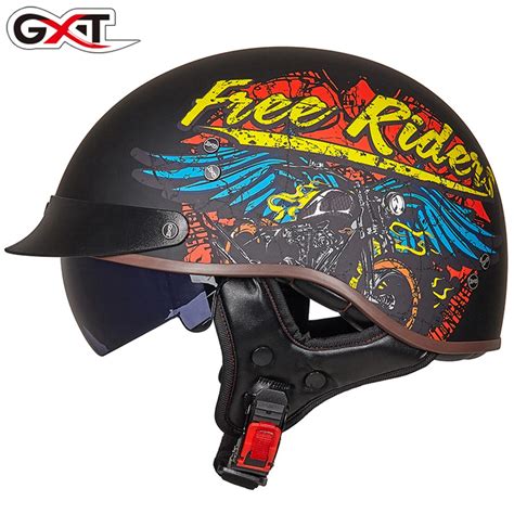 Gxt Casco De Moto Rcycle Para Hombre Protector De Cabeza De Media Cara