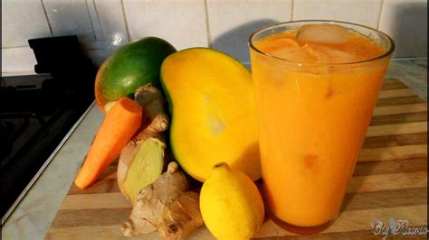 Hot Weather Drink With Mango Carrot Ginger Hone Lemon Served With Ice Recipes By Chef