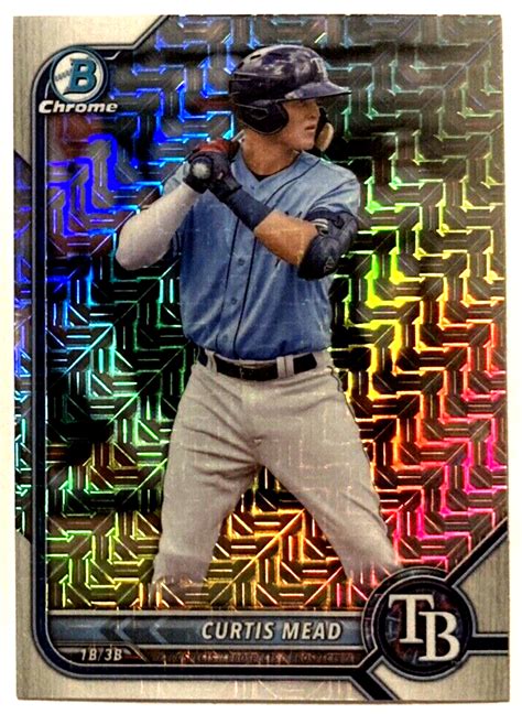 2022 BOWMAN CHROME BCP 223 CURTIS MEAD TAMPA BAY RAYS MOJO REFRACTOR