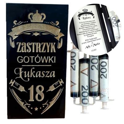 ZASTRZYK GOTÓWKI 18 30 40 GRAWER prezent CZARNY 12677272977 Allegro pl