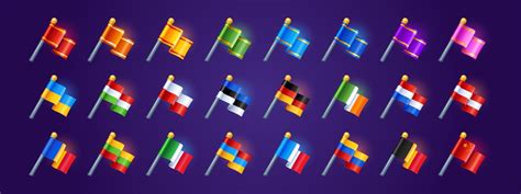 Game icons with flag of different countries 13396445 Vector Art at Vecteezy