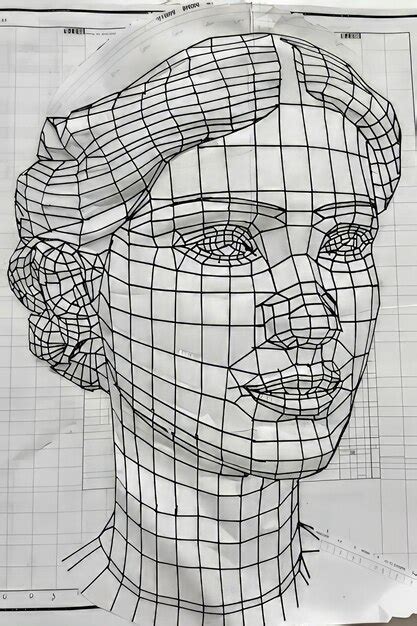 A scene showing a drawing of a mans face | Premium AI-generated image