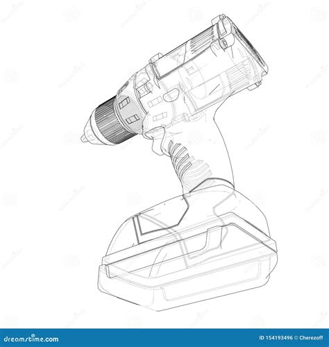 Destornillador Sin Cuerda El Ctrico Vector Ilustraci N Del Vector