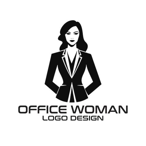 Diseño del logotipo vectorial de la mujer de la oficina Vector Premium