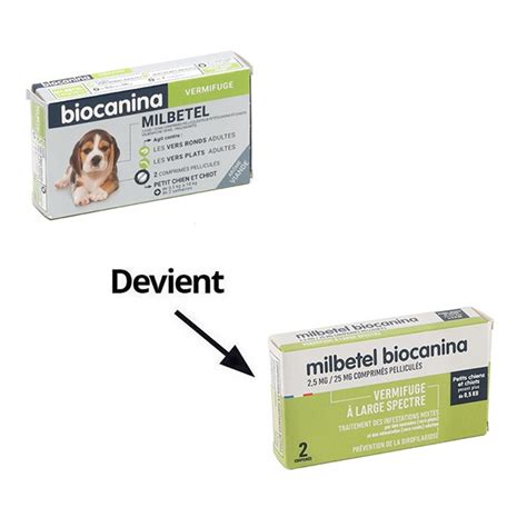 Biocanina Milbetel Chien Vermifuge Comprim Vers Ronds Et Plats