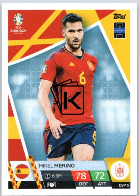 fotbalová karta Topps Match Attax EURO 2024 ESP6 Mikel Merino Spain