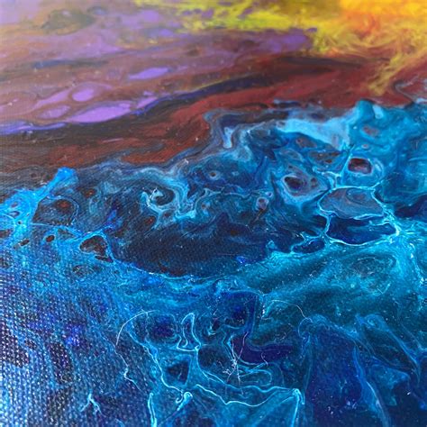 Stormy Sunset Acrylic Pour On Canvas Furst Art Studio