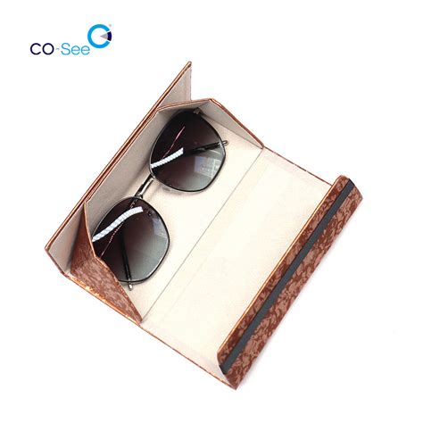 China Silk Ribbon Branded Custom Logo Foldable Sunglasses Case Folding Eyewear Eye Glasses Box