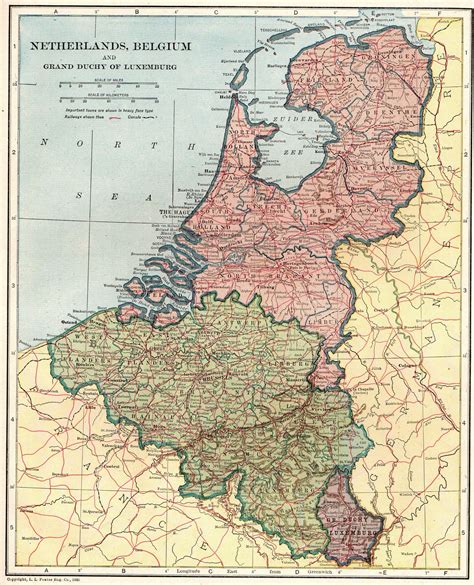 1921 Antique NETHERLANDS Map And BELGIUM Map Of The Netherlands Wall