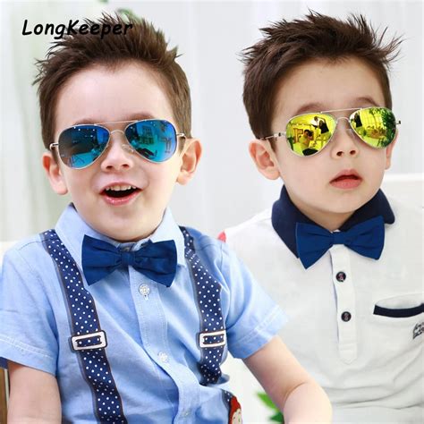 Brand Design Fashion Boys Sunglasses Kids Piolt Style Children Sun