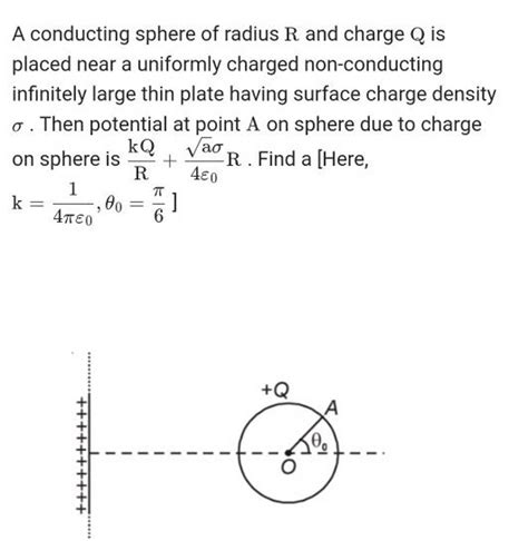 A Conducting Sphere Of Radius R And Charge Q Is Placed Near A Uniformly C