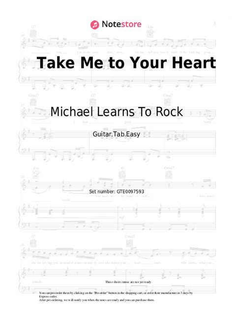 Take Me To Your Heart Tabs Easy Guitar Michael Learns To Rock In Note