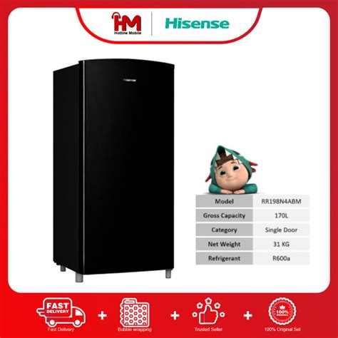 Hisense RR198D4ABM 170L Single Door Fridge Refrigerator Lazada