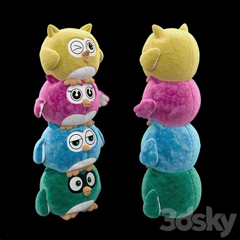 Set Of Soft Toys Owls Toys Owls Toy 3d Model