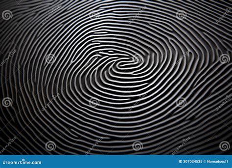 Close-up View of a Loop Fingerprint Pattern, Showcasing the ...