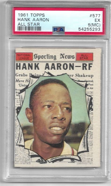 Topps Hank Aaron Sporting News All Star Psa Mc Etsy In