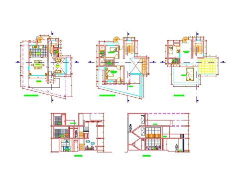 Casa Unifamiliar En Autocad Descargar Cad Kb Bibliocad Hot Sex