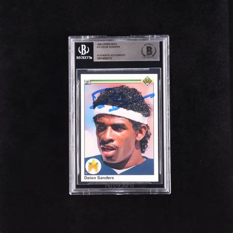 Deion Sanders Signed 1990 Upper Deck 13 Bgs Pristine Auction