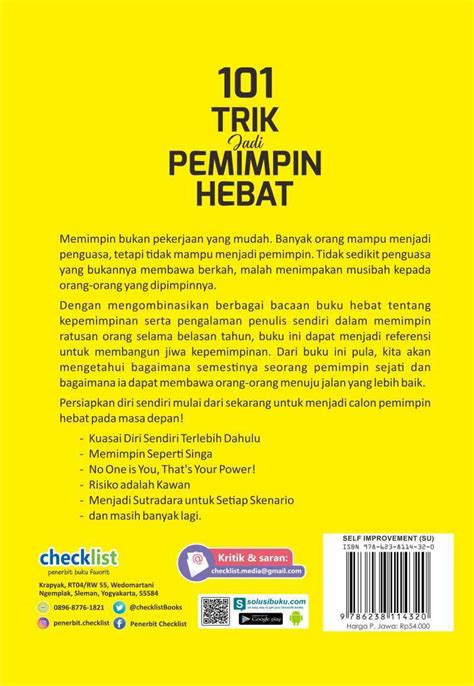 Jual Buku 101 Trik Jadi Pemimpin Hebat Checklist Di Seller Solusi