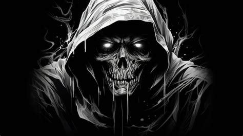 Premium AI Image | grim reaper wallpaper skull background