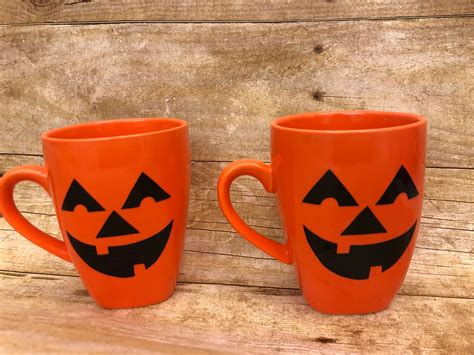 Jack O Lantern Coffee Or Tea Mugs Perfect For Halloween Etsy