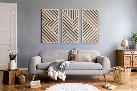 Modern Wood Wall Art Geometric Wood Wall Panels Geometric Etsy