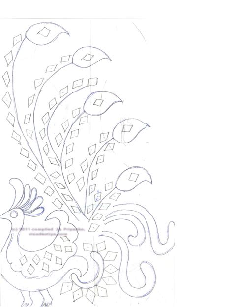 Peacock Drawing Outline For Glass Painting At Getdrawings Free Download