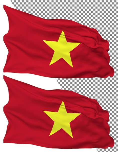 Ondas De Bandera De Vietnam Aisladas En Textura Plana Y Rugosa Con