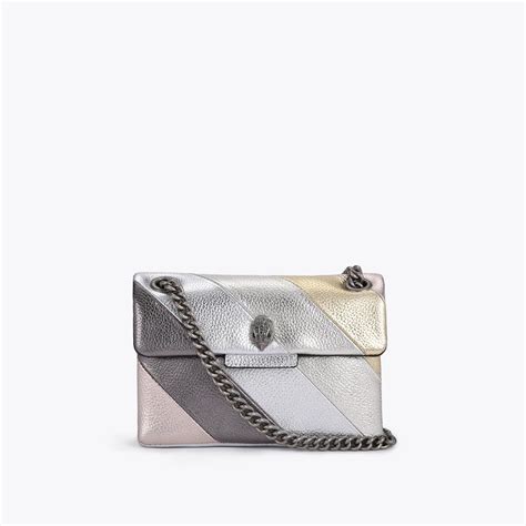 Leather Mini Kensington Metallic Shoulder Bag By Kurt Geiger London