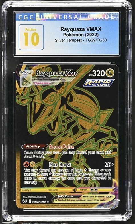 Psa Rayquaza Vmax Tg Silver Tempest Gold Pokemon Card Values Mavin