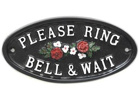 Vintage Please Ring Bell And Wait Front Door Sign Oude Antieke Etsy