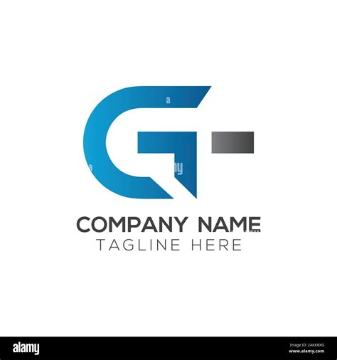 Initial Gt Letter Linked Logo Gt Letter Type Logo Design Vector