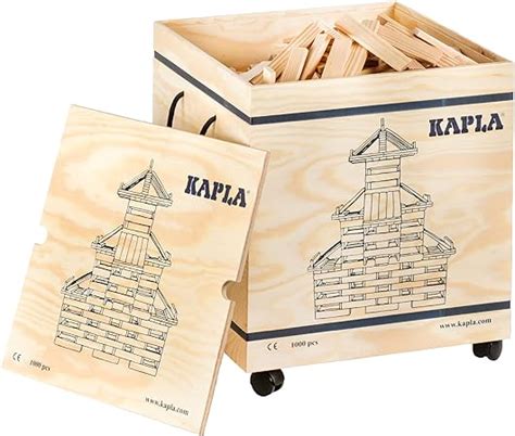 KAPLA Pack 1000 Planchettes Nature Dans Un Coffre En Bois Jouet En