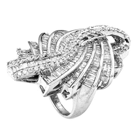 3 50 Tcw Diamond Ring 18 Kt White Gold Ring 3 50 Ct Diamond