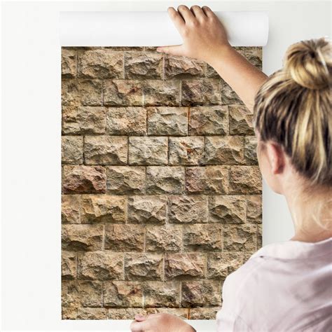 Tapeta na ścianę do salonu kamienny mur cegła 3D 141807839 ERLI pl