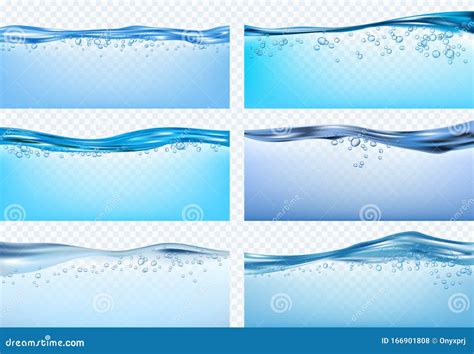 Water Waves Blue Flowing Realistic Waves Splashes Fresh Liquid