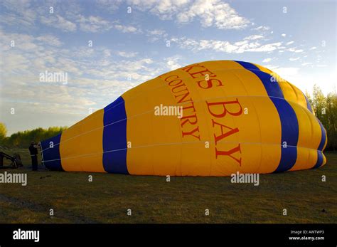 Inflating A Hot Air Balloon With Petrol Powered Fan Stock Photo Alamy