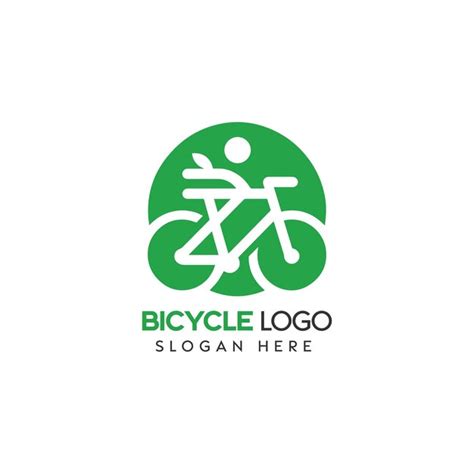 Diseño del logotipo de la bicicleta verde y blanca para la identidad de