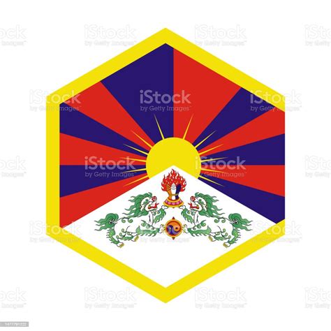 Country Flag Tibet Stock Illustration Download Image Now Flag Flat