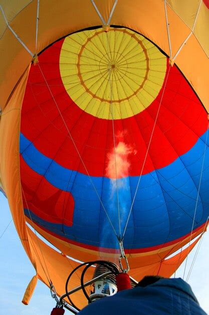 Premium Photo Low Angle View Of Multi Colored Hot Air Balloon