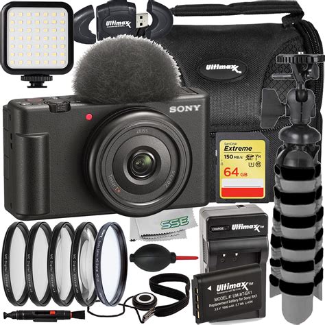 Ultimaxx Essential Sony Zv F Camera Bundle Black Includes Gb